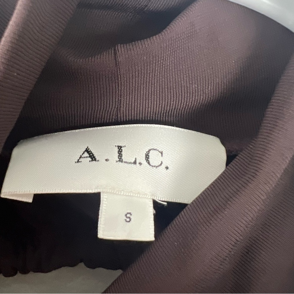 A.L.C. Corinna Turtleneck Tiered Maxi Dress Open Back Chocolate Brown - Picture 10 of 11